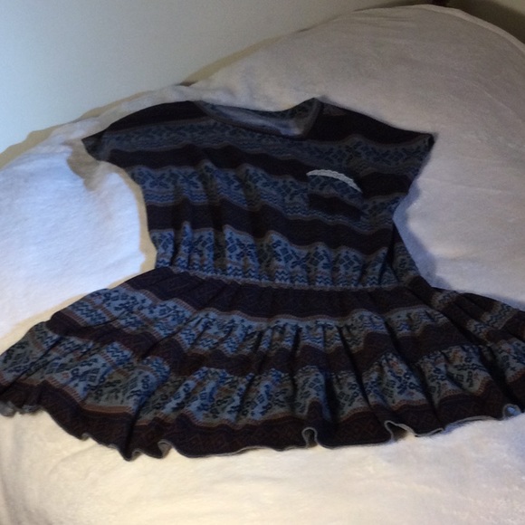 Multicolor micro fleece midi dress - Picture 1 of 9